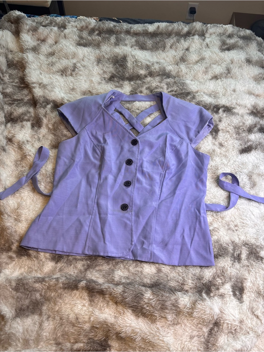 Vintage Miss Scarlett Blouse with criss cross and tie back